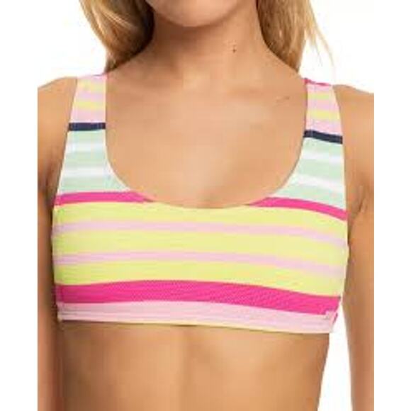 ROXY Soul Bikini Seacrest Stripe 2 Piece Set Large L Bralette Top Hipster Bottom - Picture 3 of 10